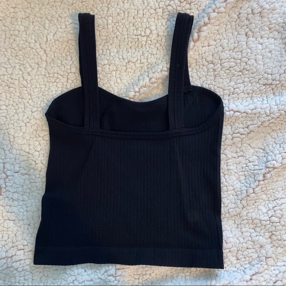 Black Ribbed Tank Top - Picture 2 of 3